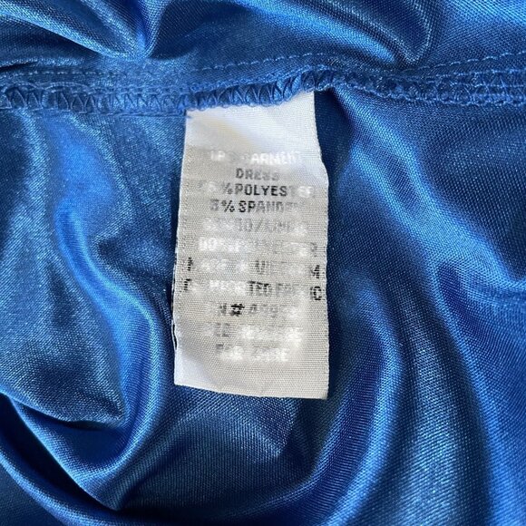 R M Richards Black Blue Sleeveless Fit Flare Midi Dress SZ 14 Elegant Wedding - Picture 4 of 9